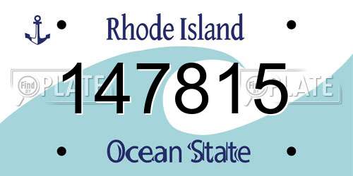 147815 Rhode Island License Plate