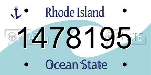 1478195 Rhode Island License Plate