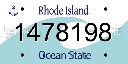 1478198 Rhode Island License Plate