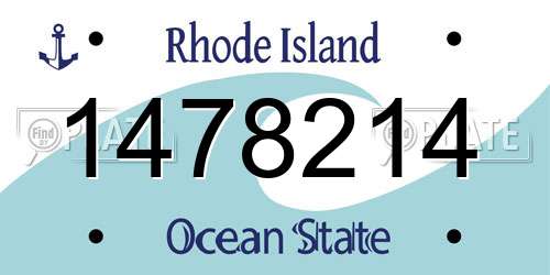 1478214 Rhode Island License Plate
