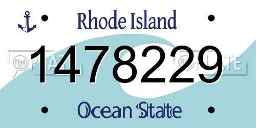 1478229 Rhode Island License Plate