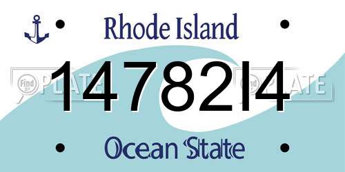 14782I4 Rhode Island License Plate