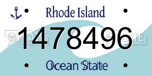 1478496 Rhode Island License Plate