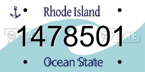 1478501 Rhode Island License Plate