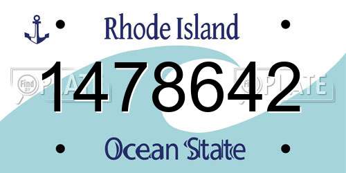 1478642 Rhode Island License Plate