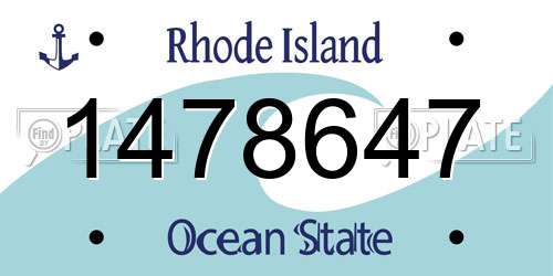 1478647 Rhode Island License Plate