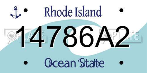14786A2 Rhode Island License Plate