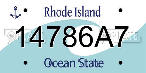 14786A7 Rhode Island License Plate