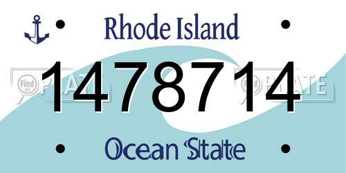 1478714 Rhode Island License Plate