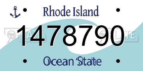 1478790 Rhode Island License Plate