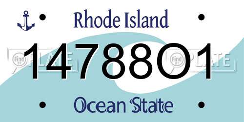 14788O1 Rhode Island License Plate