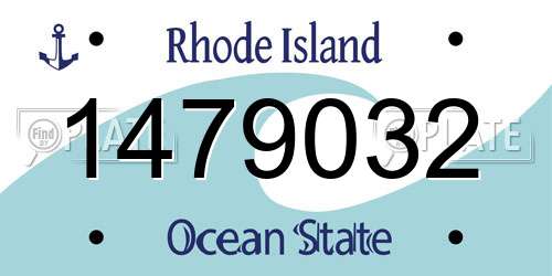 1479032 Rhode Island License Plate
