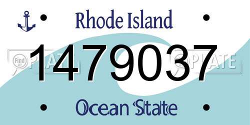 1479037 Rhode Island License Plate