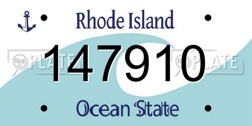 147910 Rhode Island License Plate