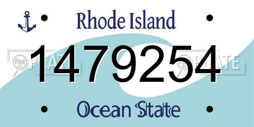 1479254 Rhode Island License Plate