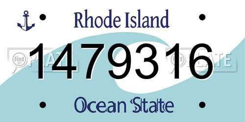 1479316 Rhode Island License Plate
