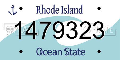 1479323 Rhode Island License Plate