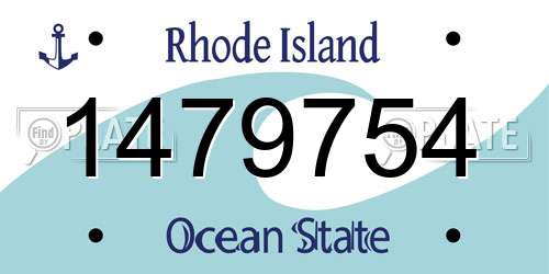 1479754 Rhode Island License Plate