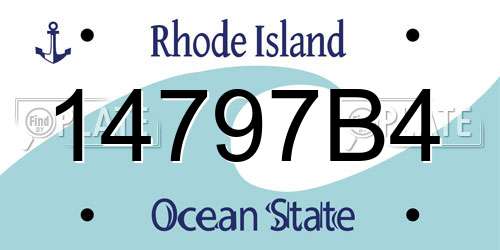 14797B4 Rhode Island License Plate