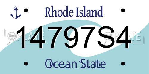 14797S4 Rhode Island License Plate