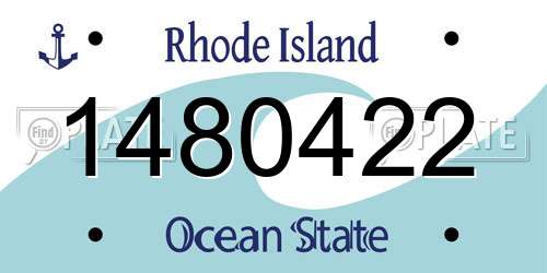 1480422 Rhode Island License Plate