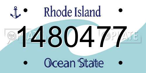 1480477 Rhode Island License Plate