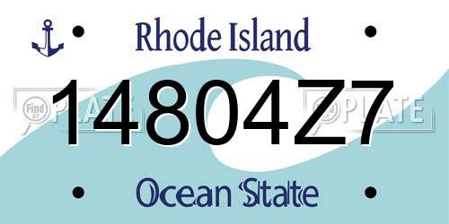 14804Z7 Rhode Island License Plate