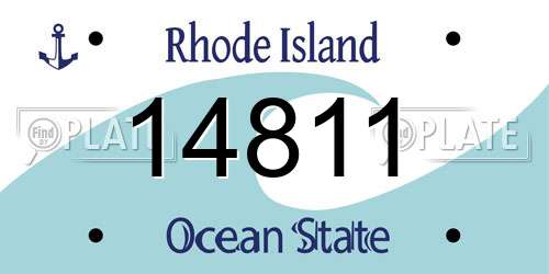 14811 Rhode Island License Plate