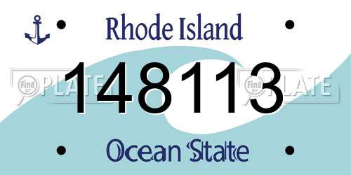 148113 Rhode Island License Plate