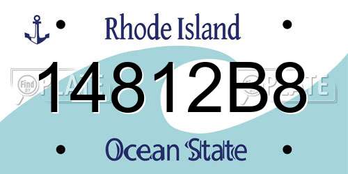 14812B8 Rhode Island License Plate