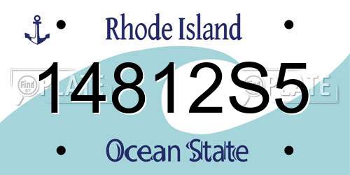 14812S5 Rhode Island License Plate