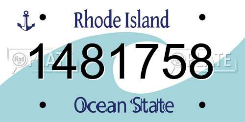 1481758 Rhode Island License Plate