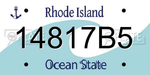 14817B5 Rhode Island License Plate