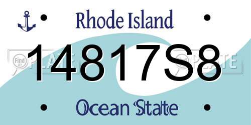 14817S8 Rhode Island License Plate