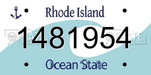 1481954 Rhode Island License Plate