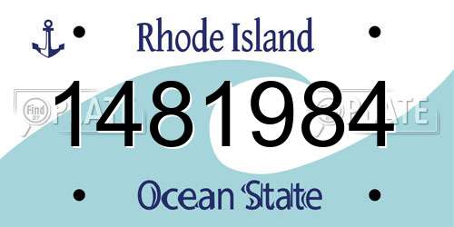 1481984 Rhode Island License Plate
