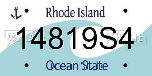 14819S4 Rhode Island License Plate