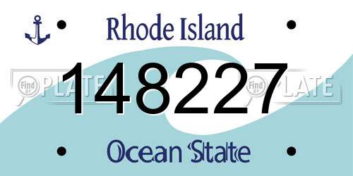 148227 Rhode Island License Plate