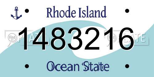 1483216 Rhode Island License Plate