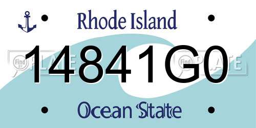 14841G0 Rhode Island License Plate