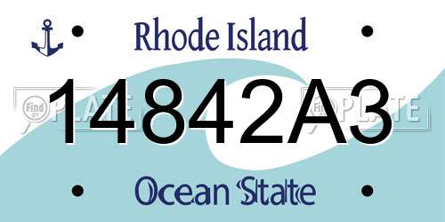 14842A3 Rhode Island License Plate