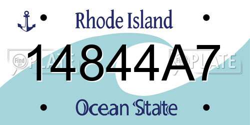 14844A7 Rhode Island License Plate