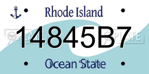 14845B7 Rhode Island License Plate