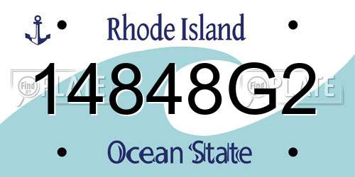 14848G2 Rhode Island License Plate