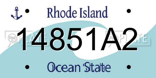 14851A2 Rhode Island License Plate