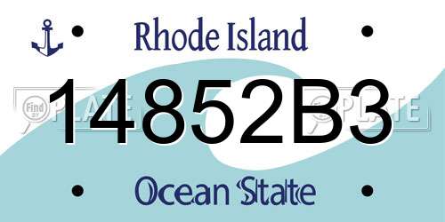 14852B3 Rhode Island License Plate