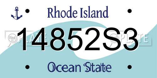 14852S3 Rhode Island License Plate