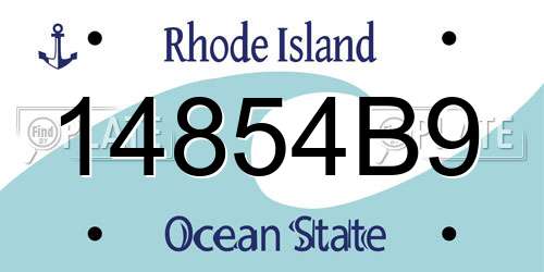 14854B9 Rhode Island License Plate