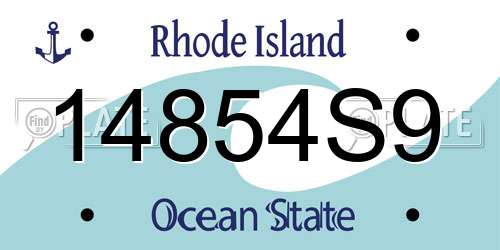 14854S9 Rhode Island License Plate
