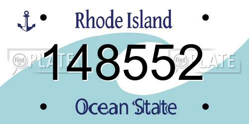 148552 Rhode Island License Plate